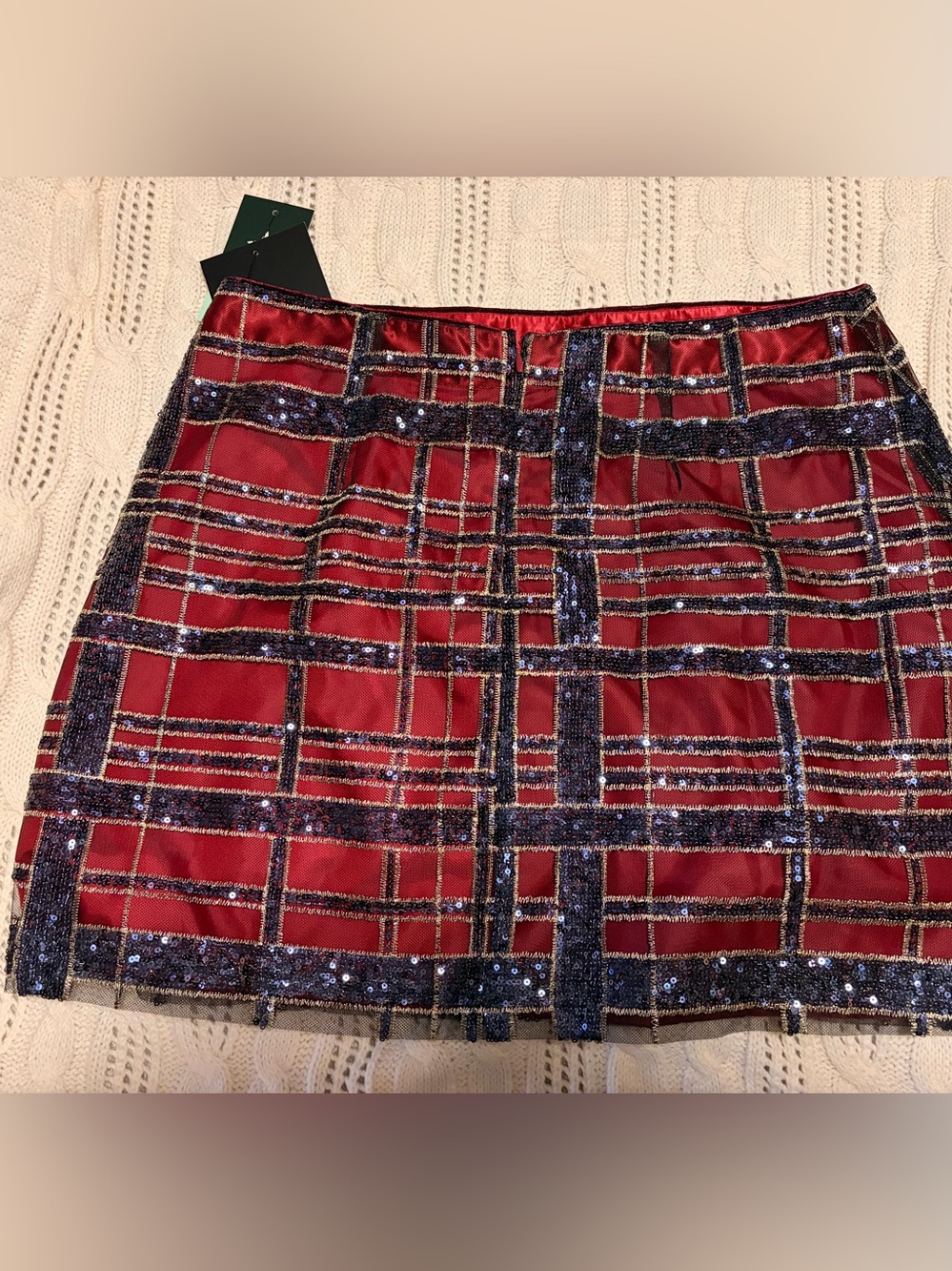 Tuckernuck Red & Gray & Gold Mini Skirt with Sequin - Picture 4 of 4